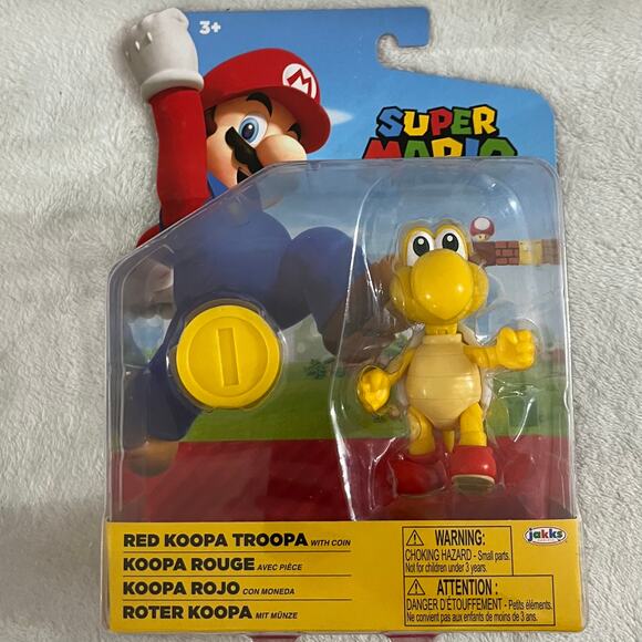 2021 Nintendo Super Mario Red Koopa Troppa  & Coin Action Figure Collectors Toy - Picture 1 of 2